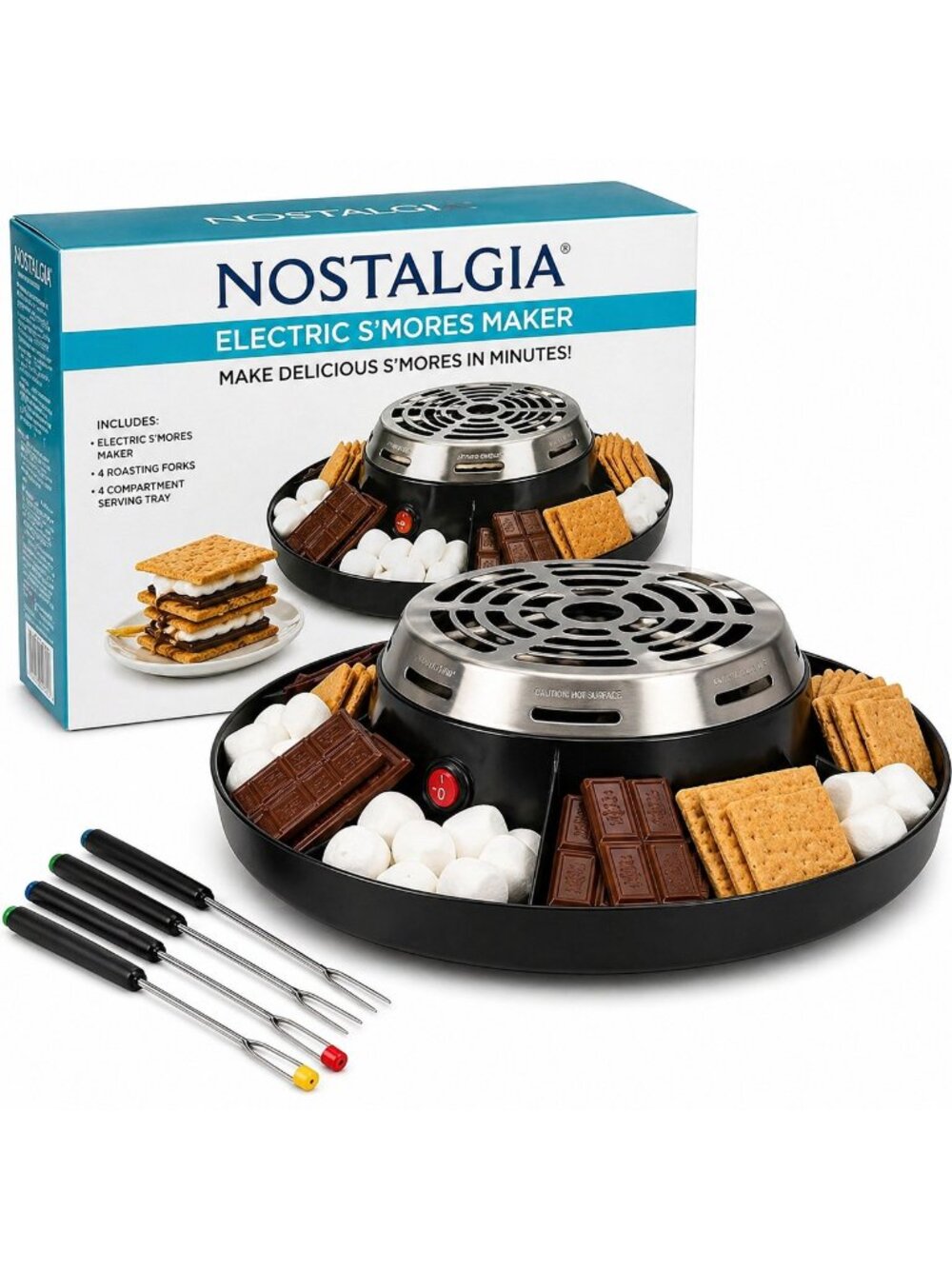 Indoor Electric S’mores Maker Tabletop Kit Marshmallow Roaster Nostalgia
